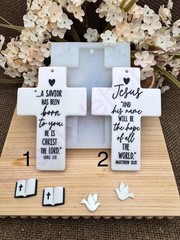 Bible verses LUKE 2:11 MATTHEW 12/21 cross handmade silicone mold for crafts