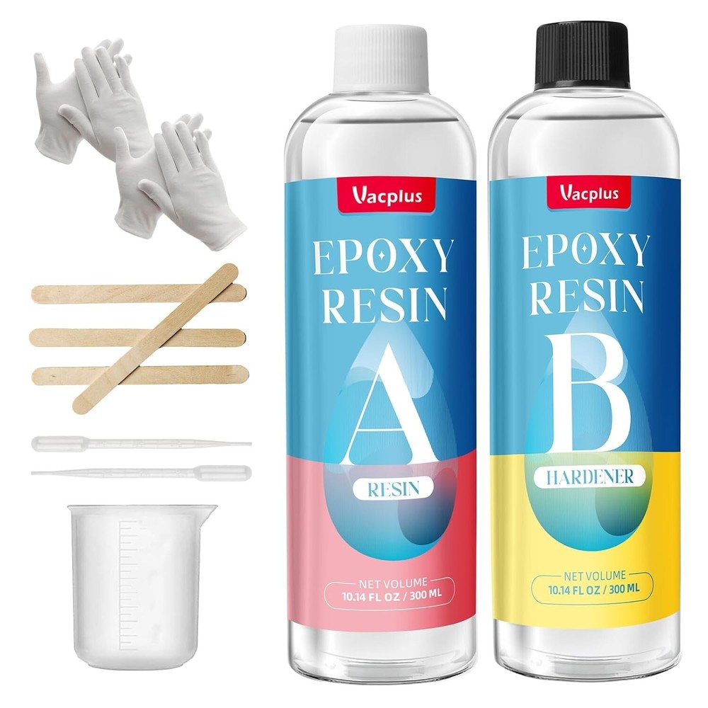 20.28oz Epoxy Resin, Crystal Clear Kit, High-Gloss & Bubbles Free Self Leveling