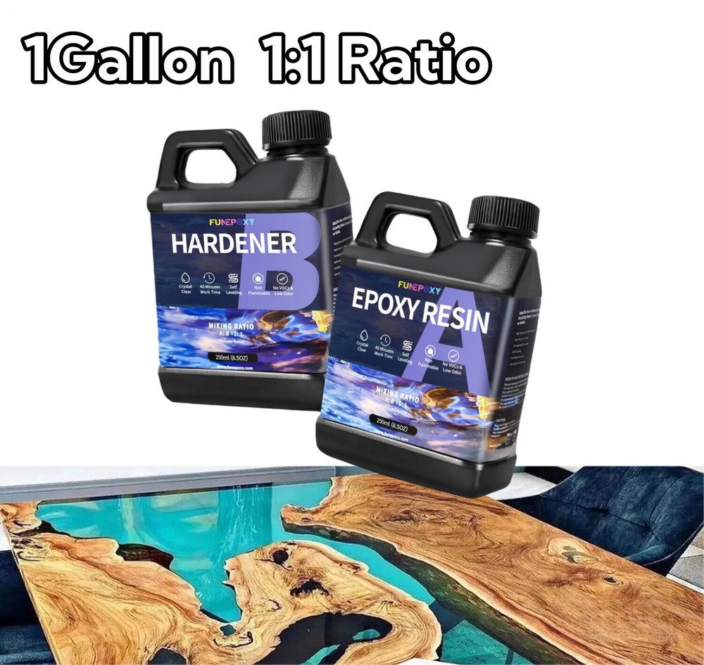Epoxy Resin 1Gallon No Yellowing No Bubble easy mixing Crystal Clear Epoxy Resin