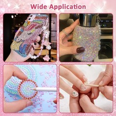 40,000 Pcs Multicolor Flatback Resin Rhinestones Kit for DIY Nail Art & Crafts