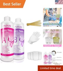 Fast-Curing Crystal Clear Epoxy Resin Kit – 16 Oz with Essential Accessories
