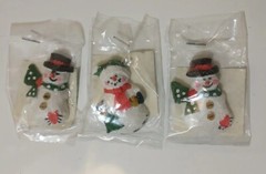 Snowman Flatback Cabochon Crafters Edition 1.5″ Resin DIY Accessories Lot Of 3