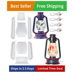 Kerosene Lamp Resin Mold Set, 2 Shapes Lantern Silicone Molds for Resin Casti…
