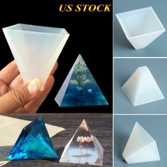 Pyramid Silicone Mold Resin Jewelry Making Mould Epoxy Pendant Craft DIY Tool
