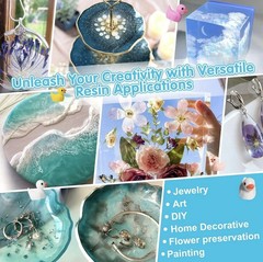 16oz Epoxy Resin Kit Crystal Clear Heat Resistant For Art DIY (8oz+8oz)