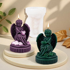 Baby Wing Angel Cylinder Molds Silicone Wave Spiral Candle Mold – Silicone Resin