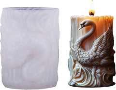 Swan Animal Cylinder Molds Silicone Wave Spiral Candle Mold – Silicone Resin Cas