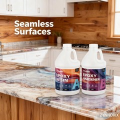 Crystal Clear Epoxy Resin 1 Gallon UV Resistant Self-Leveling for River Table