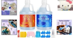 1 Gallon Anti-Yellowing Epoxy Resin Kit – Perfect for Jewelry, Tumbler Crafts