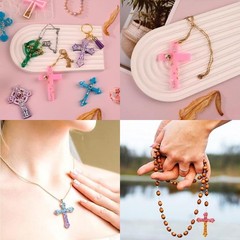Cross Silicone Resin Molds,2 Pcs Epoxy Resin Cross Mold Polymer Clay Molds for K