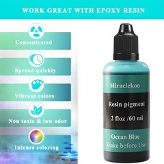 Ocean Blue Liquid Epoxy Resin Dye Colorant Pigment 60ml Translucent