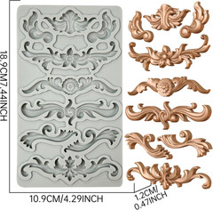 Redesign Home Decor Moulds，Style B，Baroque Curlicues Scroll Lace，Sculpted Decora