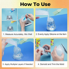 Jdiction Brush-On Silicone Mold Making Kit, 10-15 Minutes Fast Cure Silicone Rub