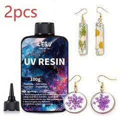 UV Resin Kit 300G, Crystal Clear Self Defoaming UV Epoxy Resin Set, High Hardnes