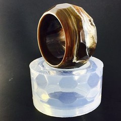 CLEAR SILICONE MOLD (MB117),FACETED BANGLE BRACELET SIZE MEDIUM