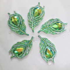 50 Pcs 38Mm Feather Resin Accessories Flatback Rhinestone,For Tumblers, Bottles,