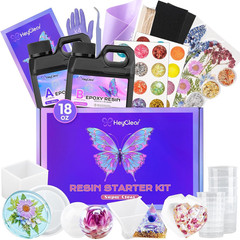 Epoxy Resin Kit with Molds for Beginners -18 Oz Super Clear and Hard Resina Comp