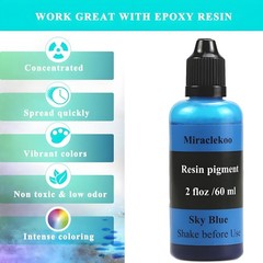 Sky Blue Epoxy Resin Pigment Liquid Colorant Dye 60ml for Crafting Art