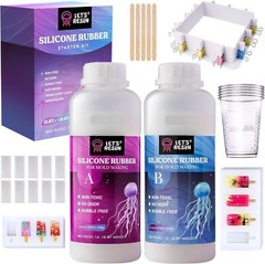 LET’S RESIN Silicone Mold Making Kit, 43oz Liquid Platinum Cured Translucent