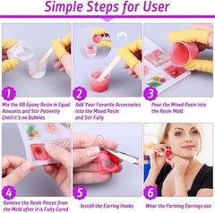 All-in-One Resin Art Kit with 10 Molds, Tools, and Dried Flower Embellishments