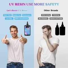 LETS RESIN UV Resin, Upgraded 500g Crystal Clear UV Resin Hard, Low Odor