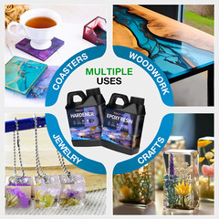 Epoxy Resin 1:1 Kit Crystal Clear, UV Resistant, Self Leveling Bulk 64OZ/1Gallon