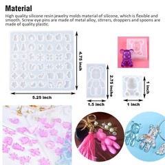 229pcs Resin Casting Silicone Molds Epoxy Spoon Kit Jewelry Making Pendant Craft