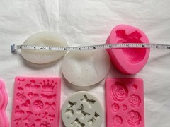 Lot of 10 Assorted Silicone Resin Molds Lips Roses Bows Butterfly Floral