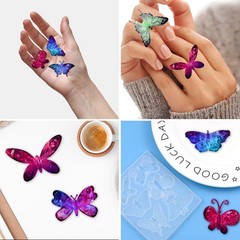 2 Pack 3D Butterfly Silicone Mold for Epoxy Resin – 6 Styles Translucent