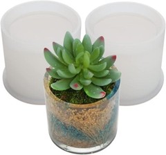 Cylinder Resin Plant Mold 2 Pack 3.33 Inches Tall Silicone Molds