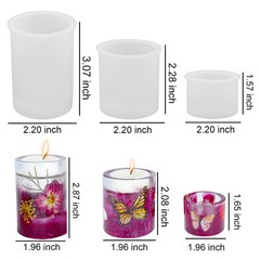 3 Sizes Tealight Holder Molds Votive Candle Holder Silicone Cylinder Molds
