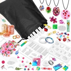 All-in-One Resin Art Kit with 10 Molds, Tools, and Dried Flower Embellishments