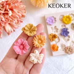 Polymer Clay Flower Molds 2 Pcs Jewelry Making Clay Cutters Medium Flower