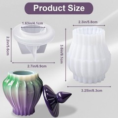 Jar Resin Mold with Lid, Candle Holder Molds, Jewelry Storage Box Silicone Mold