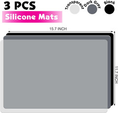 LEOBRO Silicone Mats, 3 PCS 15.7” X 11.7″ Silicone Mat for Crafts, Resin Molds,