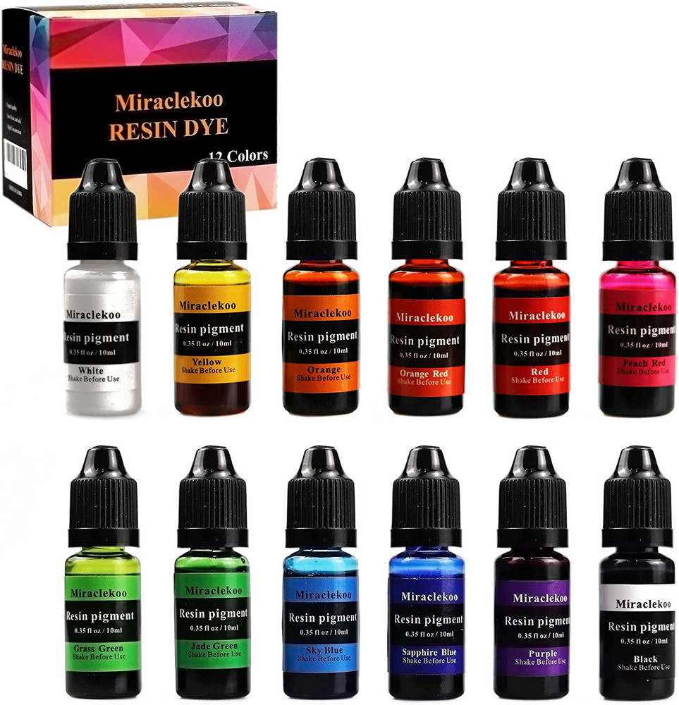 12 Colors Epoxy Resin Color Dye Colorant Liquid Epoxy Resin Pigment,10Ml Each,Tr
