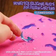 Silicone Mat for Resin Molds, 2 PCS 15.7″ x 11.7″ Playdough Mat, Silicone Mat