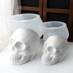 3d Skull Silicone Mold Epoxy Resin Candle Sculpture Halloween Decoration