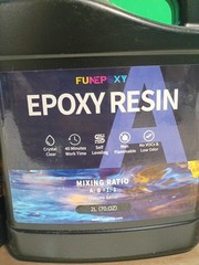 Funepoxy Hardener/Epoxy Resin Kit 70 Oz Clear Self Leveling High Gloss Artists