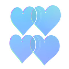 Heart Shaped Iridescent 3″ Acrylic Tile with Hole for Crafts and Party Decor