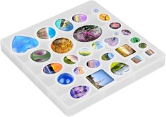 Jewelry Craft Kit with 30 Metal Pendants and Silicone Molds for DIY Projects