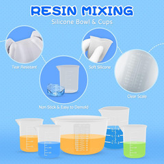 Silicone Resin Mixing Measuring Cups for Resin Supplies, 600ml/20oz Bowl, 250 &