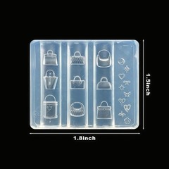 3D Handbag Gel Nail Art Mold Arts Resin Clutch Molds for Accessories Supplies…