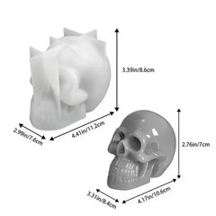 DIY 3D Silicone Resin Casting Mold Skull Head Halloween Mould Tool Epoxy Craft
