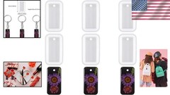 6PCS Rectangular Resin Molds Silicone for Jewelry Keychain Pendant Earring DI…