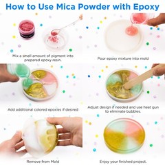 Rolio Mica Powder – For Epoxy Resin, Slime, Candle, Soap, Cosmetic Making-24Jars
