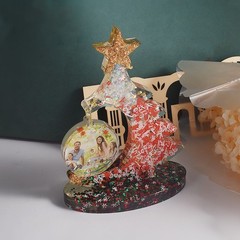 2 PCS Silicone Resin Mold 3D Christmas Tree + Chain + Base Decorations DIY Kit