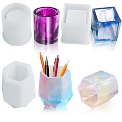 3 Pcs Cup Resin Silicone Mold, Makeup Brush Holder Organizer Cylinder Craft E…