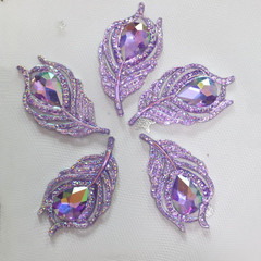 50 Pcs 38Mm Feather Resin Accessories Flatback Rhinestone,For Tumblers, Bottles,