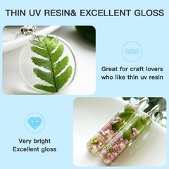 JDiction UV Resin, Upgrade 300g Low Viscosity Hard Thin UV Resin with Super C…